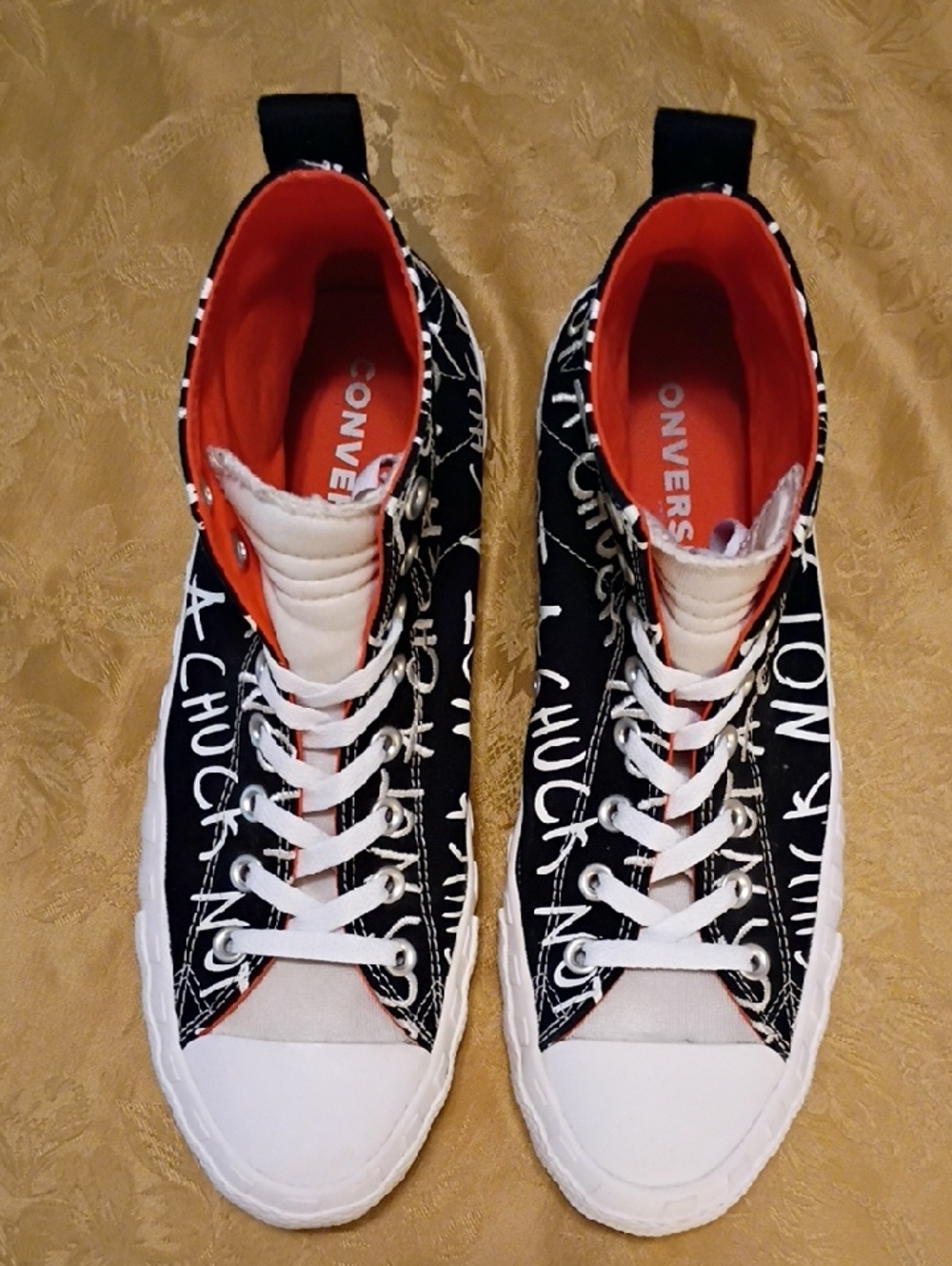 CONVERSE All Star Black High-Top Graffiti Embroidery Men's 10.0 Women's 12.0 - Picture 6 of 13